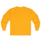 Plain Back view of long-sleeved shirt in apricot color.