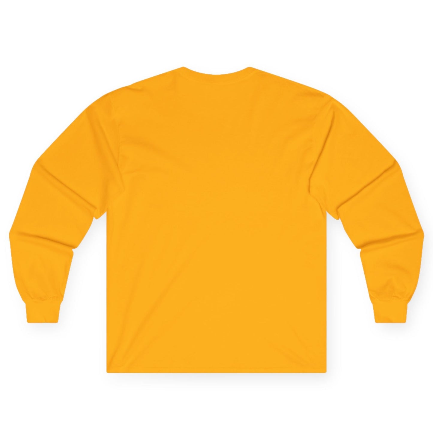 Plain Back view of long-sleeved shirt in apricot color.